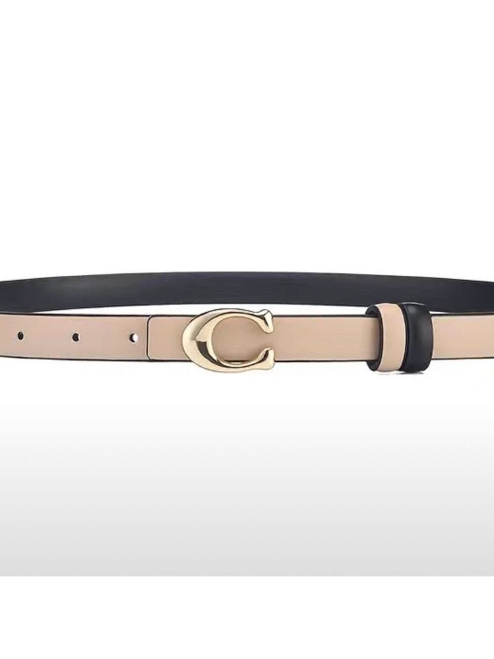 Big letter C classic buckle black belt - Picture 8 of 16